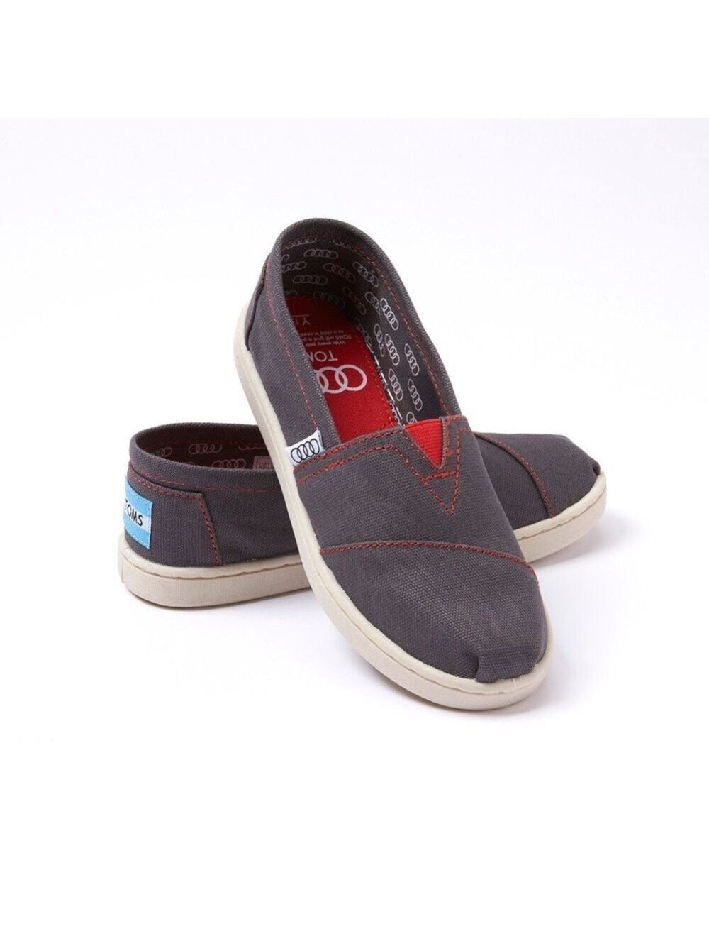 Toms X Audi Classic Slip On Ash Gray Unisex 7.5 Men 9 Women Limited Edition NIB
